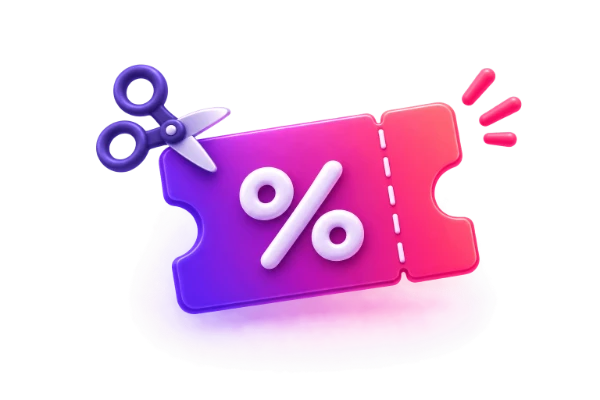 A discount coupon being cut out